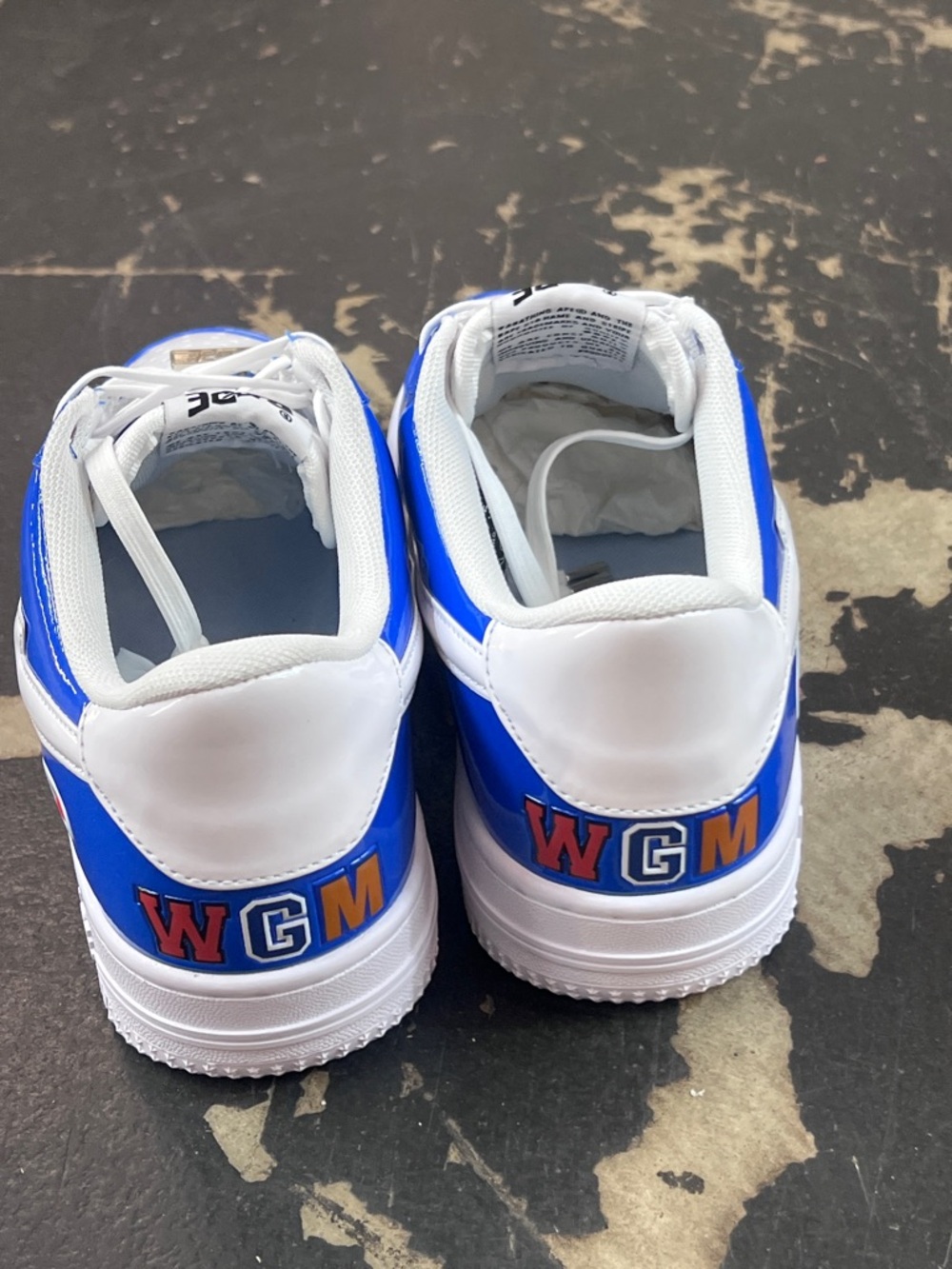 BAPE STA #3 Shark Blue Patent Leather Sneakers Men’s - Picture 3 of 6
